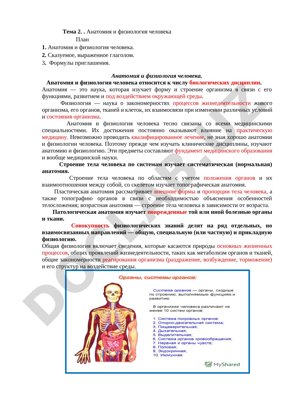 Анатомия и физиология человека
