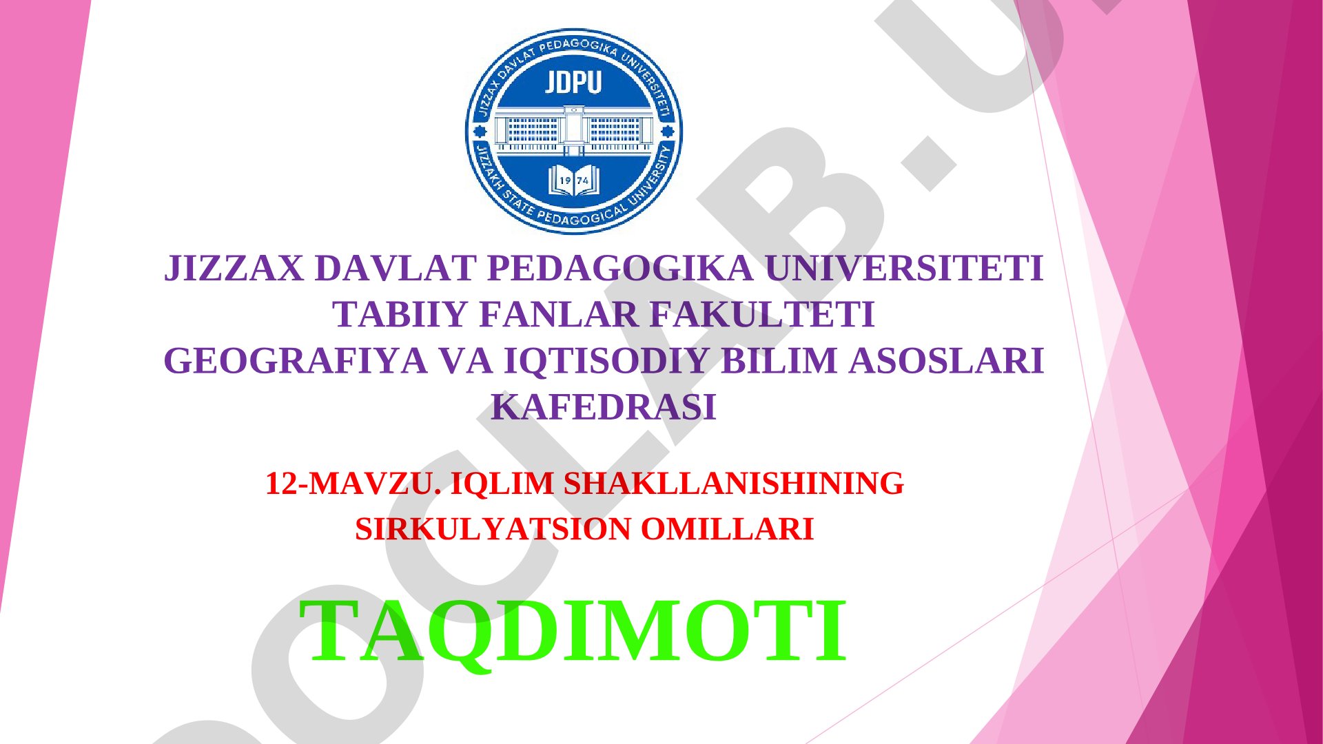 Iqlim shakllanishining sirkulyatsion omillari