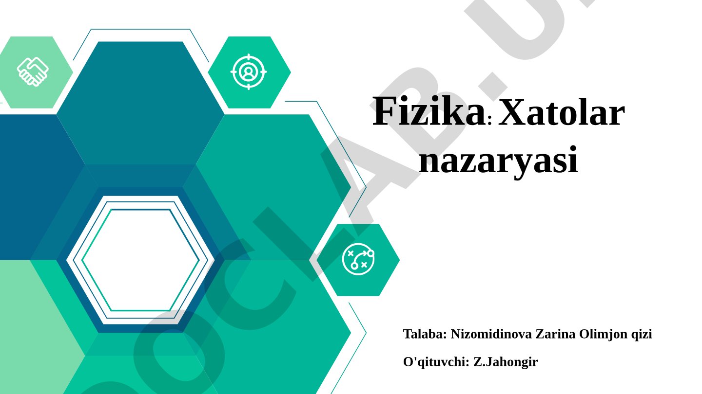 Fizika: Xatolar nazaryasi