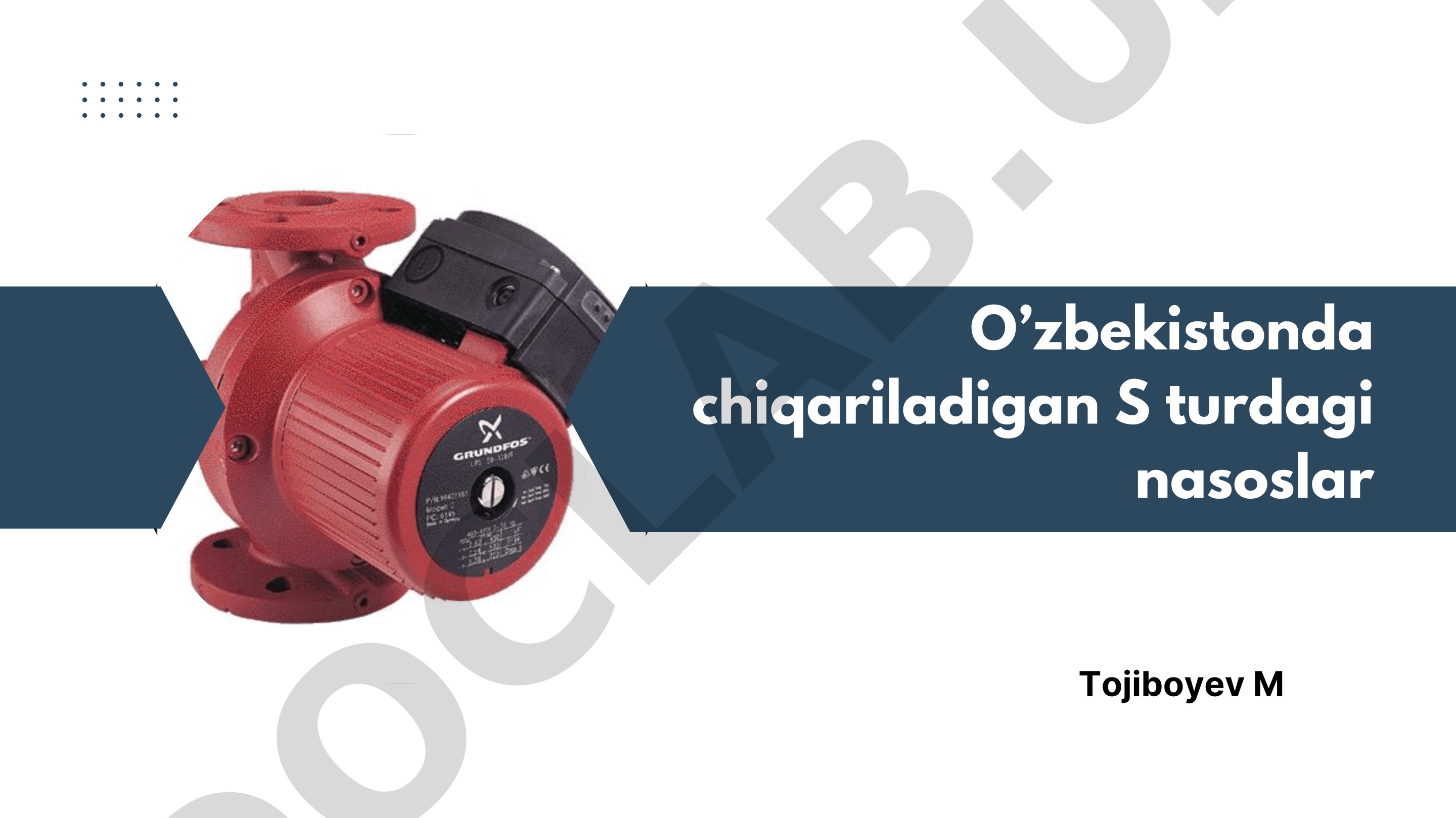 O’zbekistonda chiqariladigan S turdagi nasoslar
