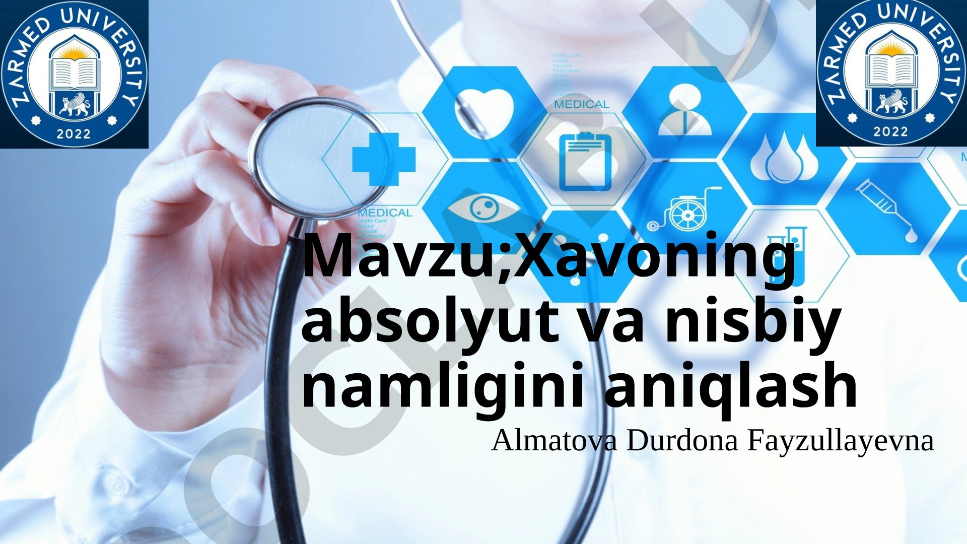 Xavoning absolyut va nisbiy namligini aniqlash