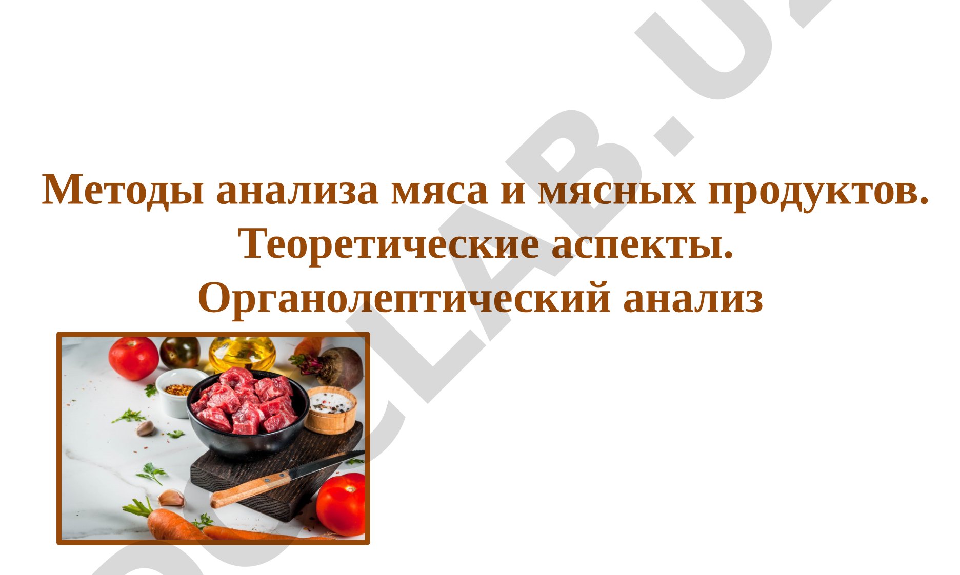 Методы анализа мяса и мясных продуктов. Теоретические аспекты. Органолептический анализ