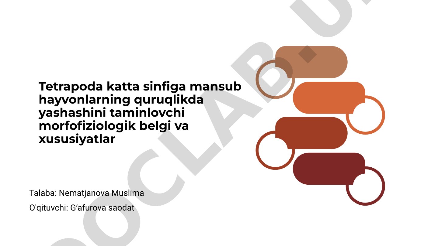 Tetrapoda hayvonlarining quruqlikda yashash morfofiziologik xususiyatlari