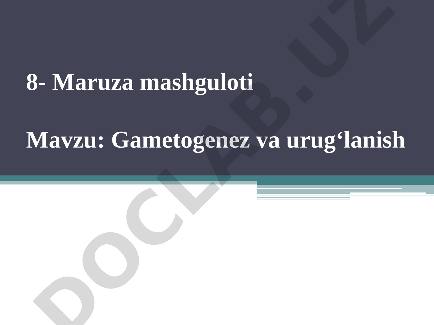 Jinsiy ko'payish, gametogenez bosqichlari, partenogenez, qo'sh urug'lanish haqida maruza