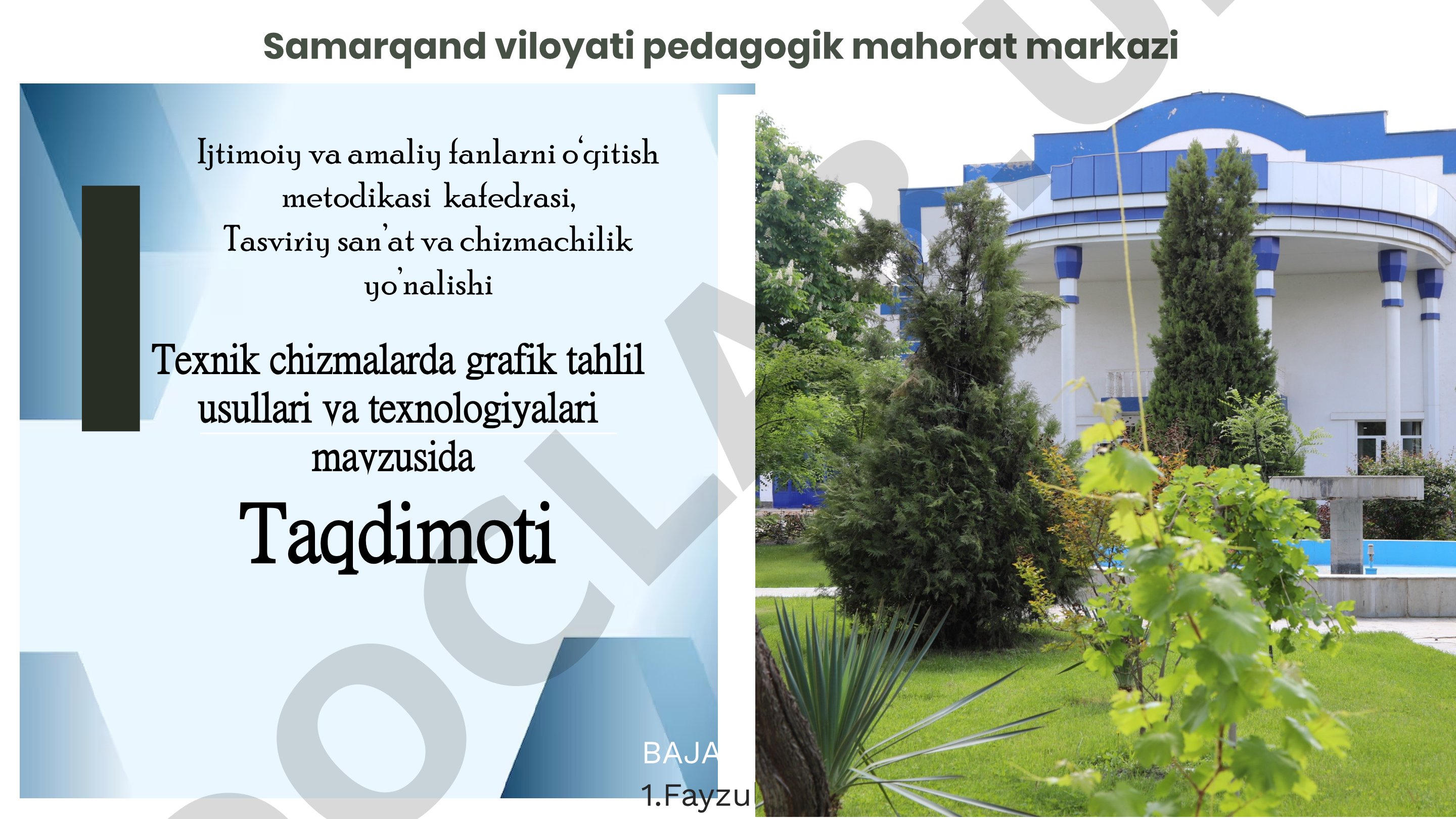 Texnik chizmalarda grafik tahlil usullari va texnologiyalari