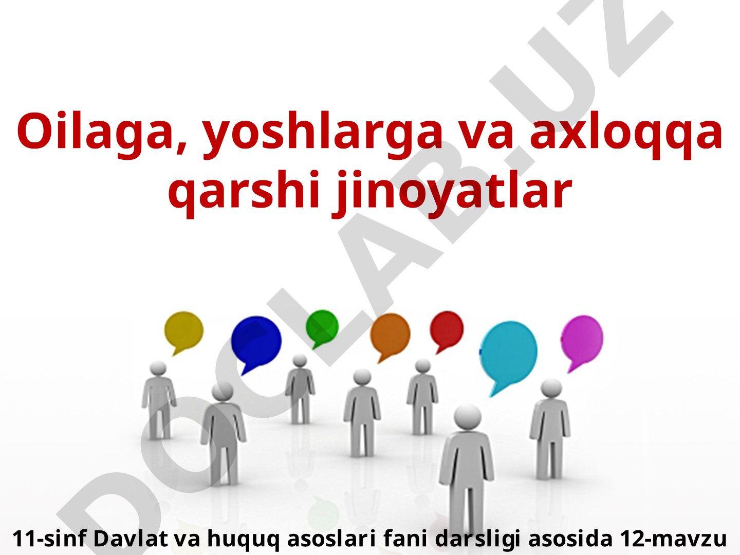 Oilaga, yoshlarga va axloqqa qarshi jinoyatlar