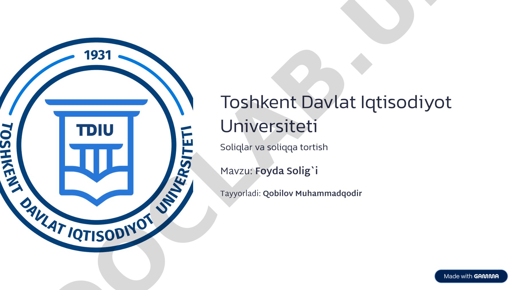 Foyda Solig`i
