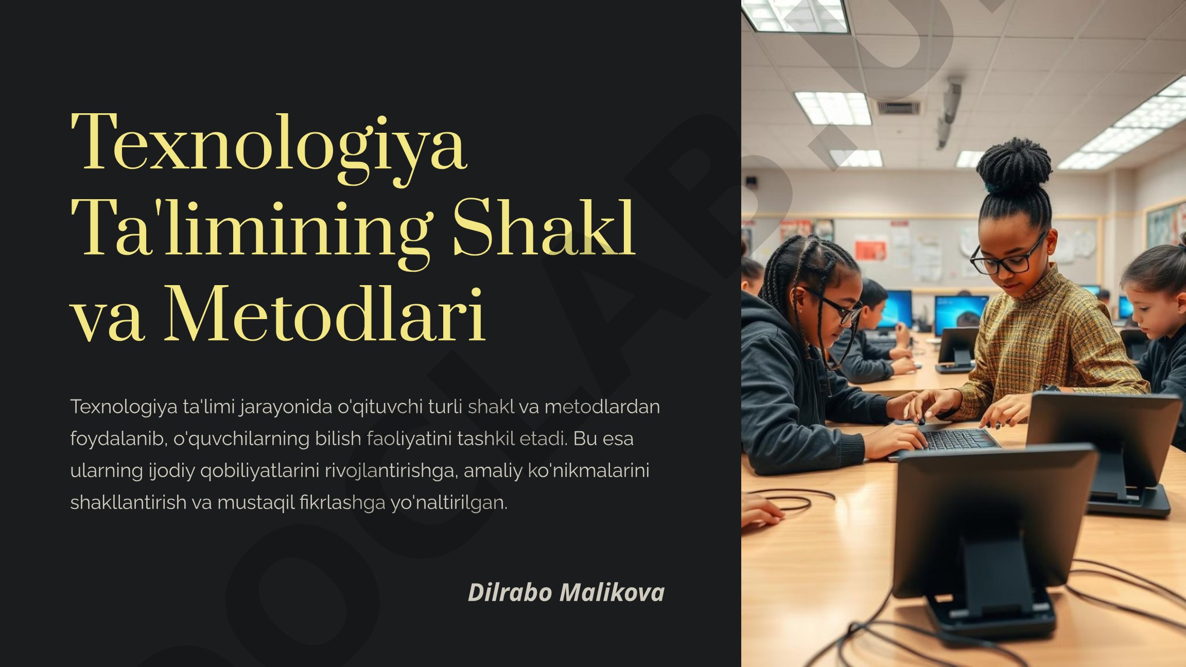 Texnologiya Ta'limining Shakl va Metodlari