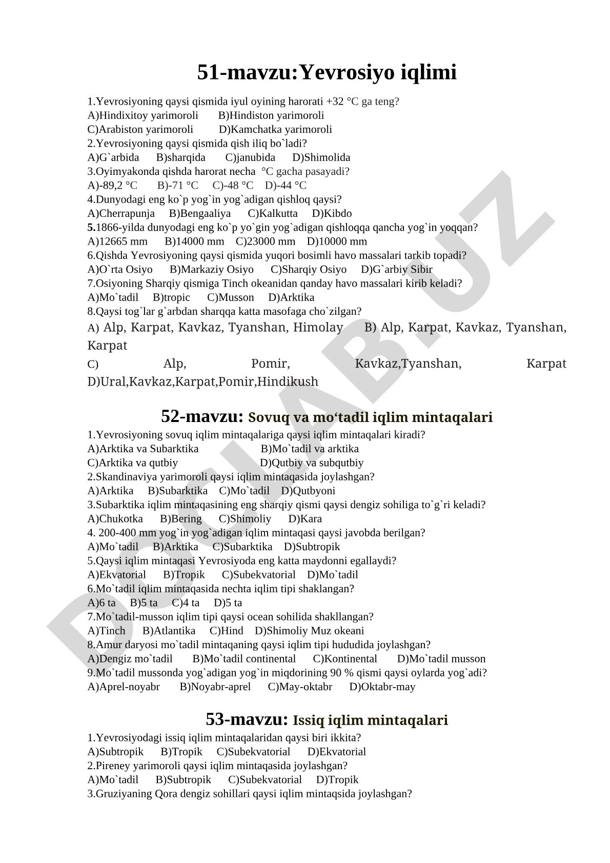 Yevrosiyo iqlimi