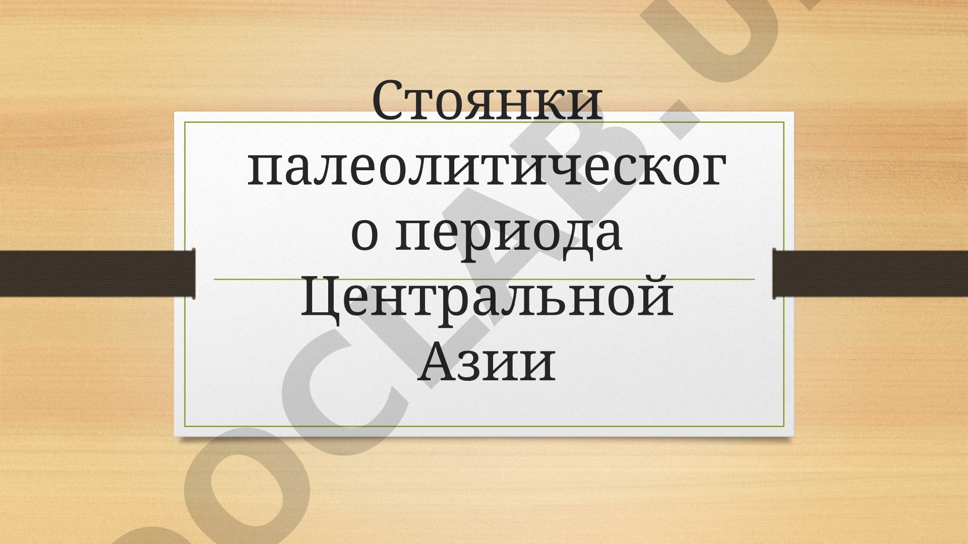 Стоянки палеолитического периода Центральной Азии