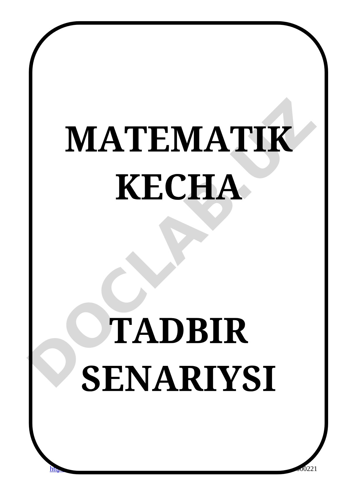 Matematik kecha tadbir senariysi