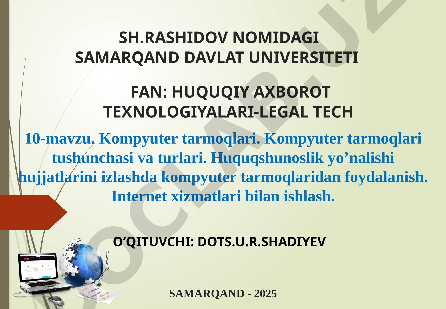 Kompyuter tarmoqlari tushunchasi va turlari