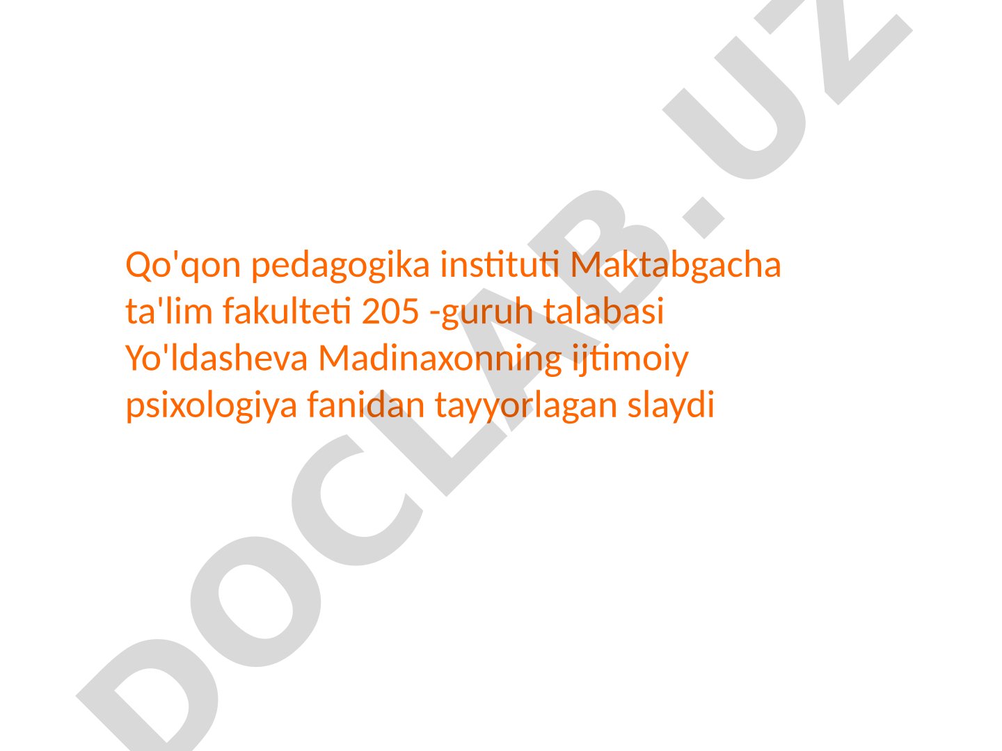 Ijtimoiy psixologiya fanidan shaxsning ijtimoiy ustanovkalari mavzusidagi taqdimot