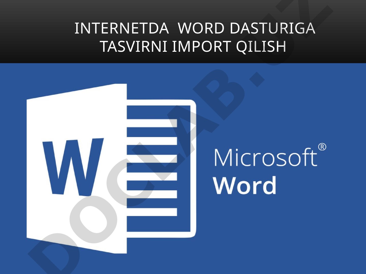Internetda Word dasturiga tasvirni import qilish