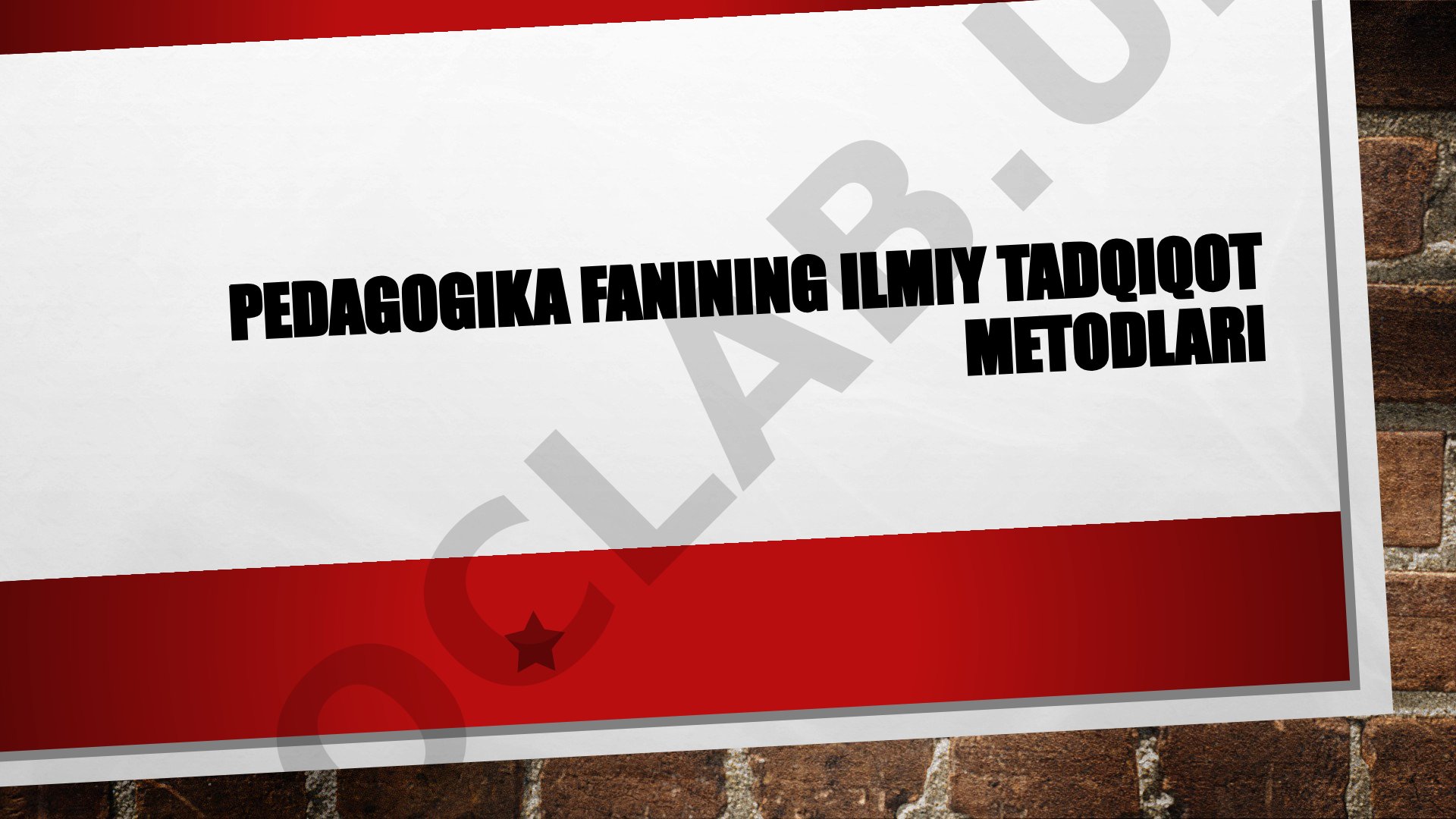 Pedagogika fanining ilmiy tadqiqot metodlari