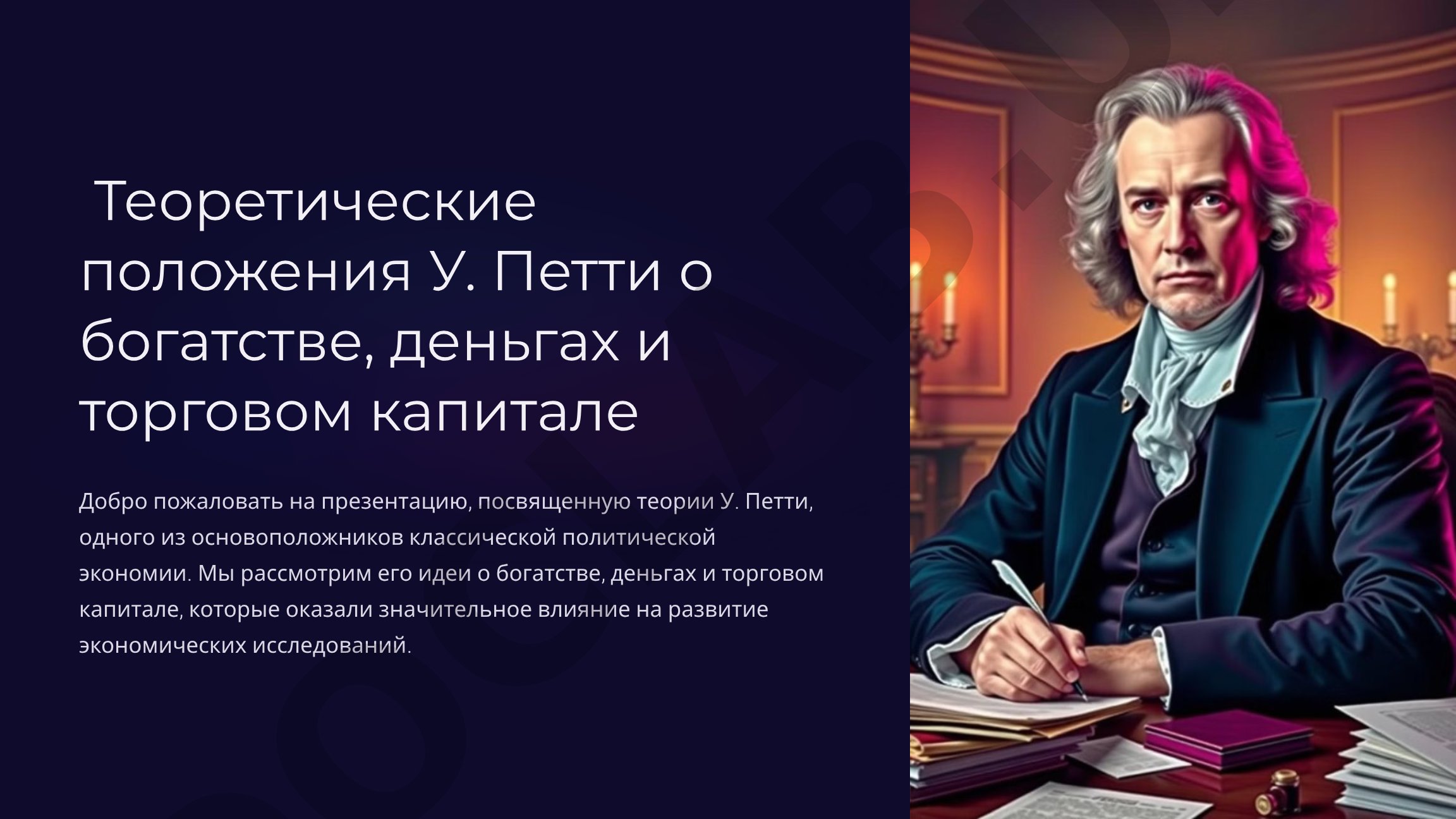 Теоретические положения У. Петти о богатстве, деньгах и торговом капитале