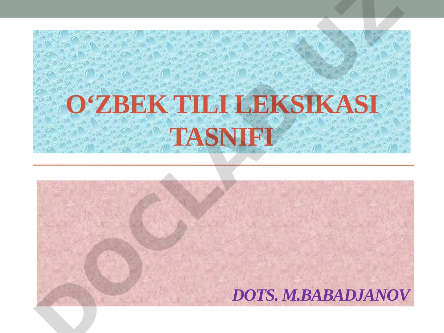 Oʻzbek tili leksikasi tasnifi