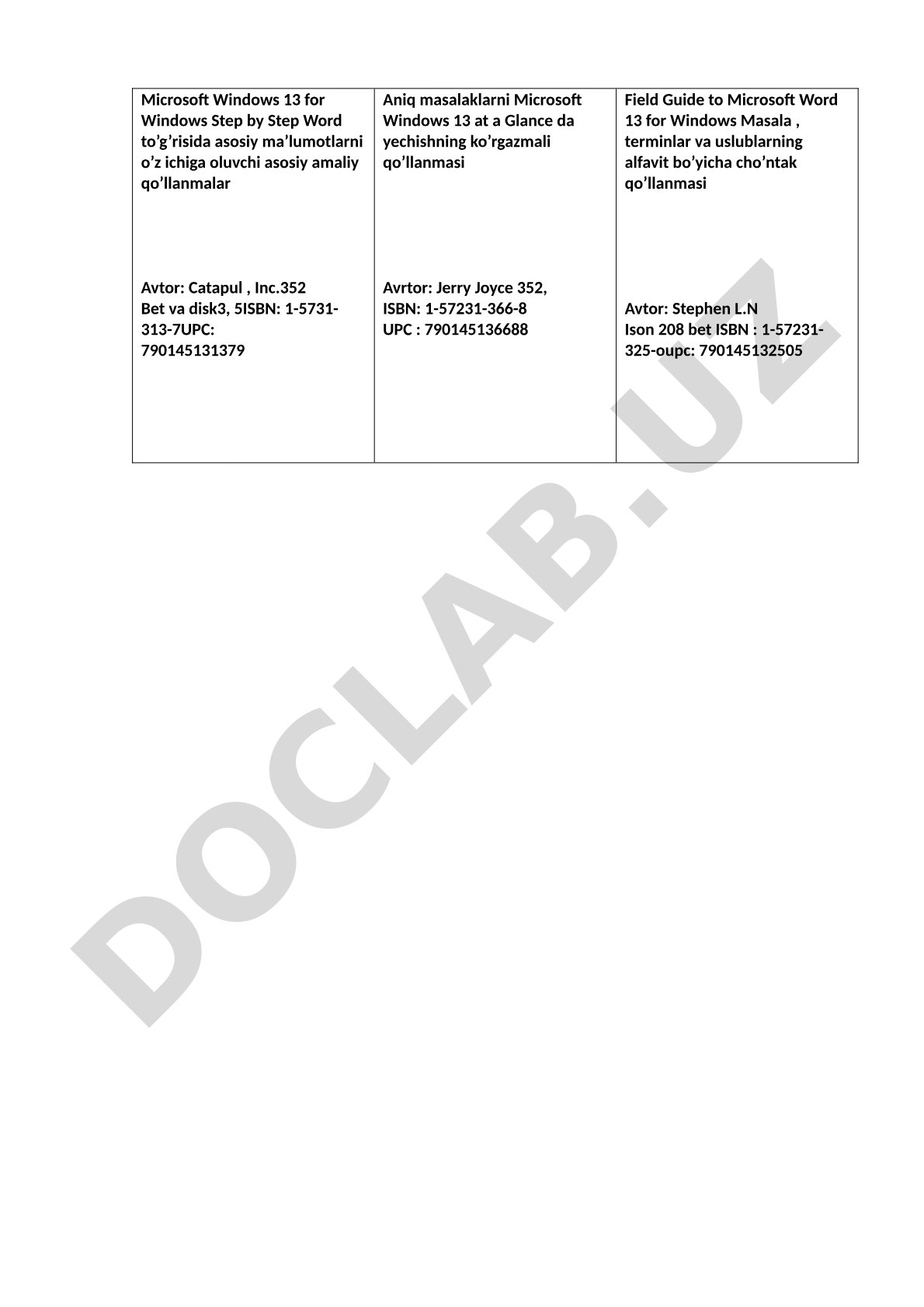 Microsoft Word 13 uchun qo'llanmalar