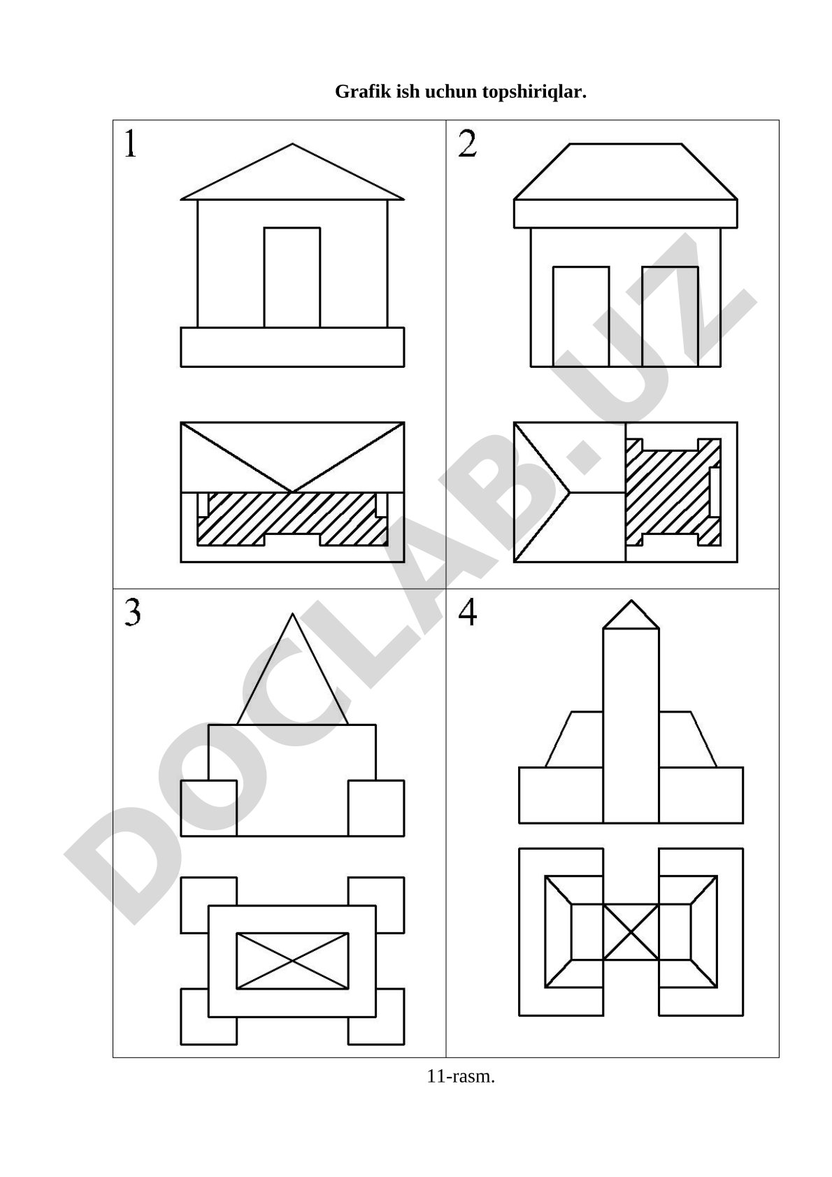 Grafik ish uchun perspektiva topshiriqlari