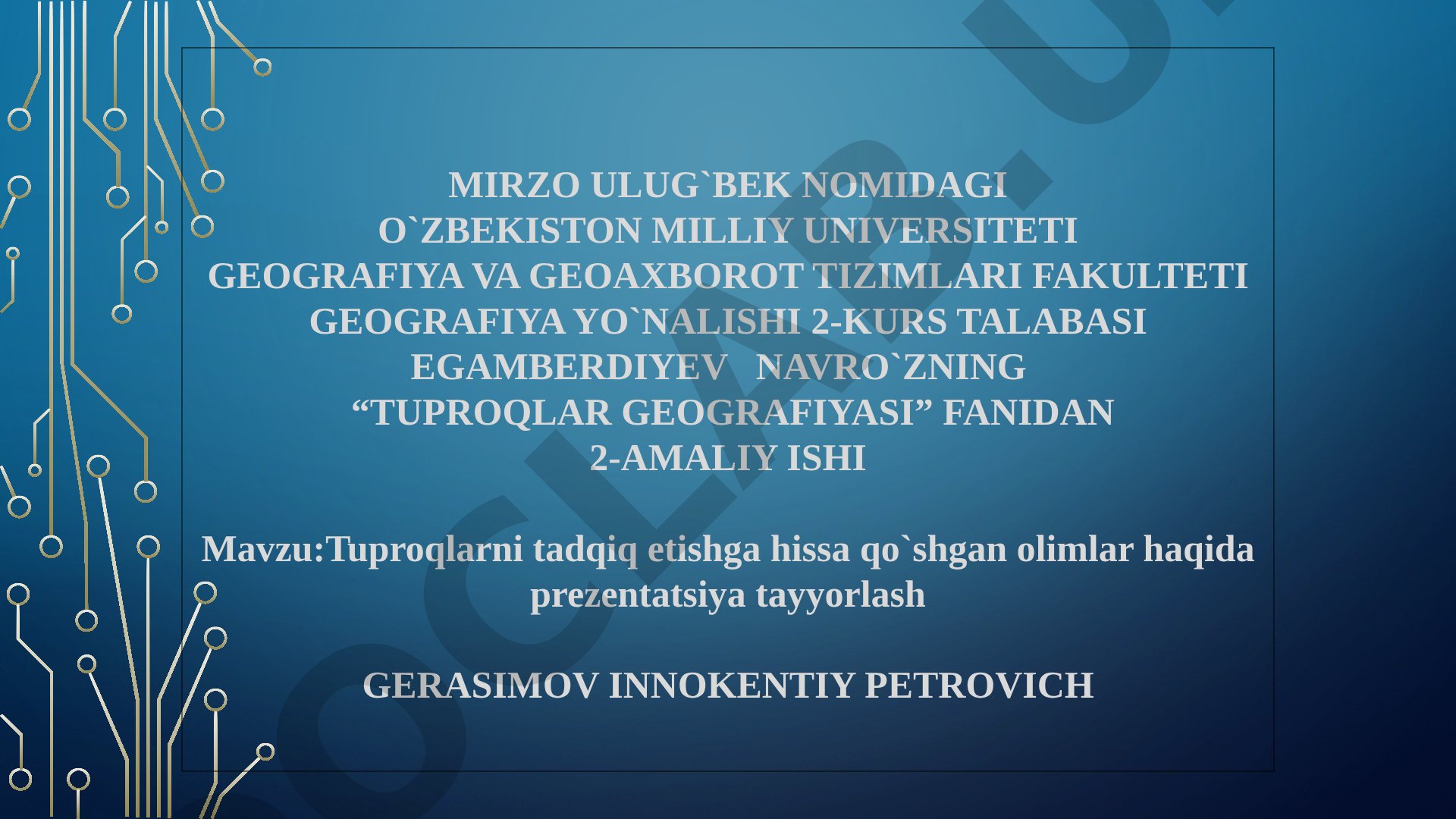 Tuproqlarni tadqiq etishga hissa qo'shgan olimlar haqida prezentatsiya