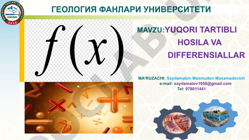 Yuqori tartibli hosila va differensiallar