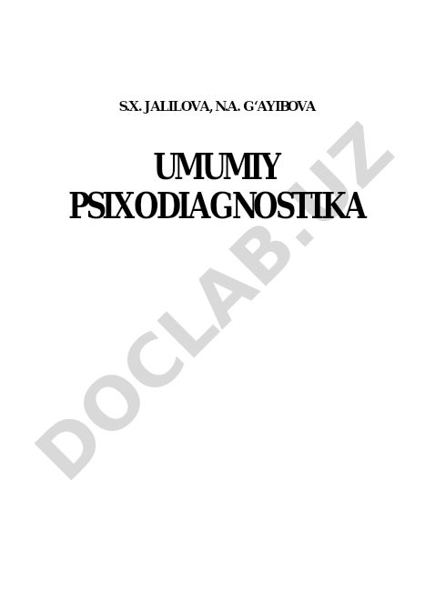 Umumiy psixodiagnostika