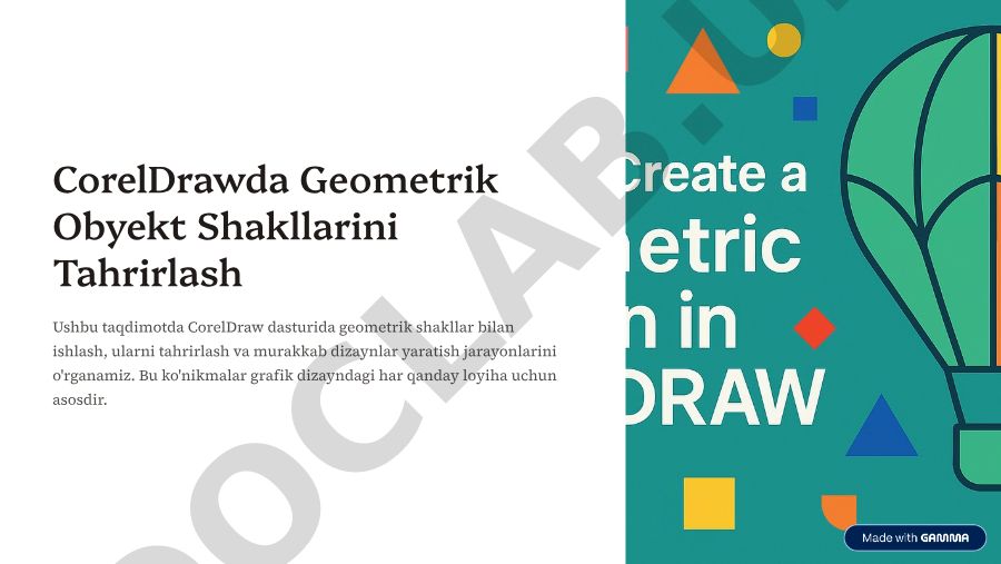 CorelDrawda geometrik obyekt shakllarini tahrirlash