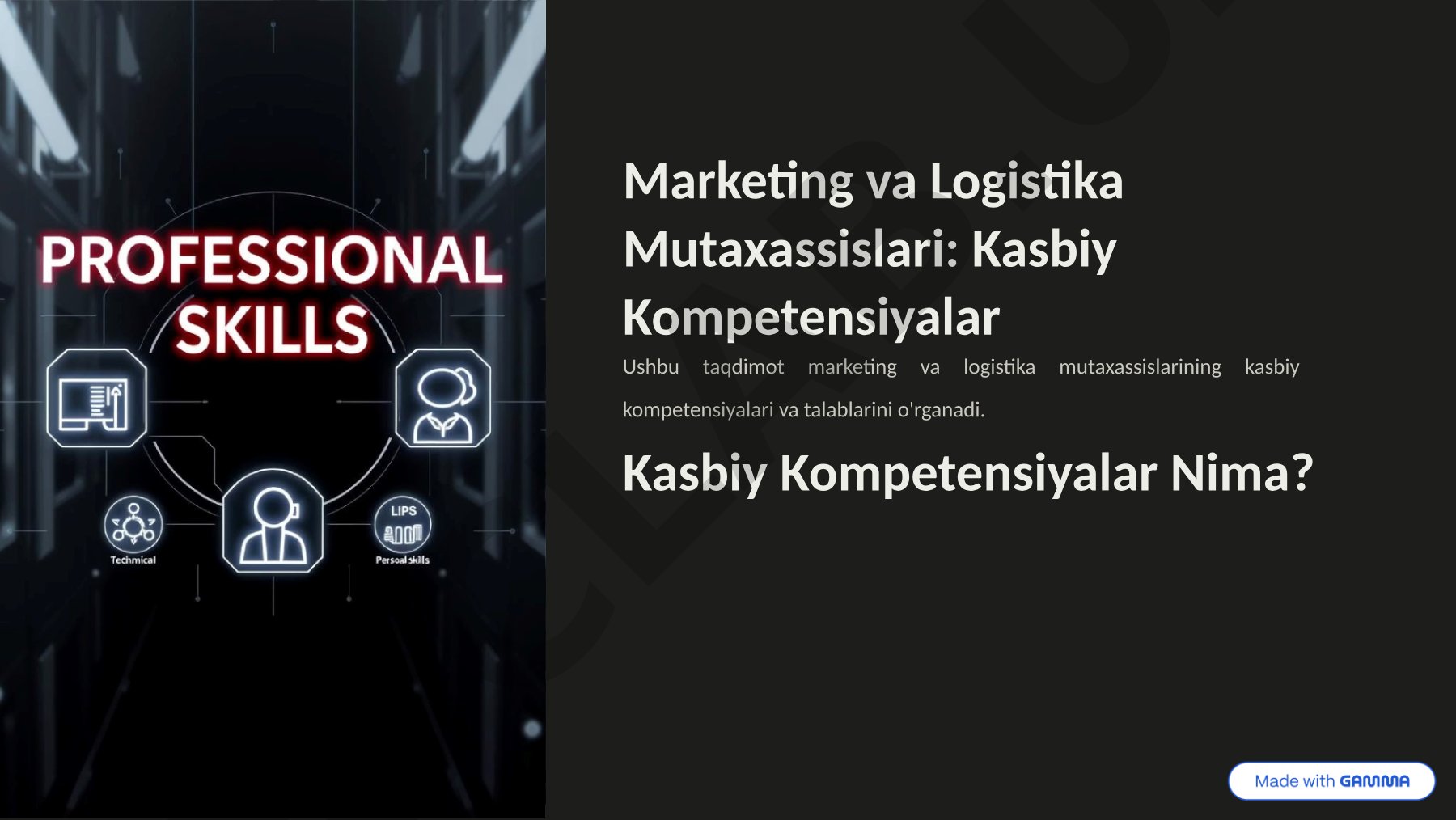 Marketing va Logistika Mutaxassislari: Kasbiy Kompetensiyalar