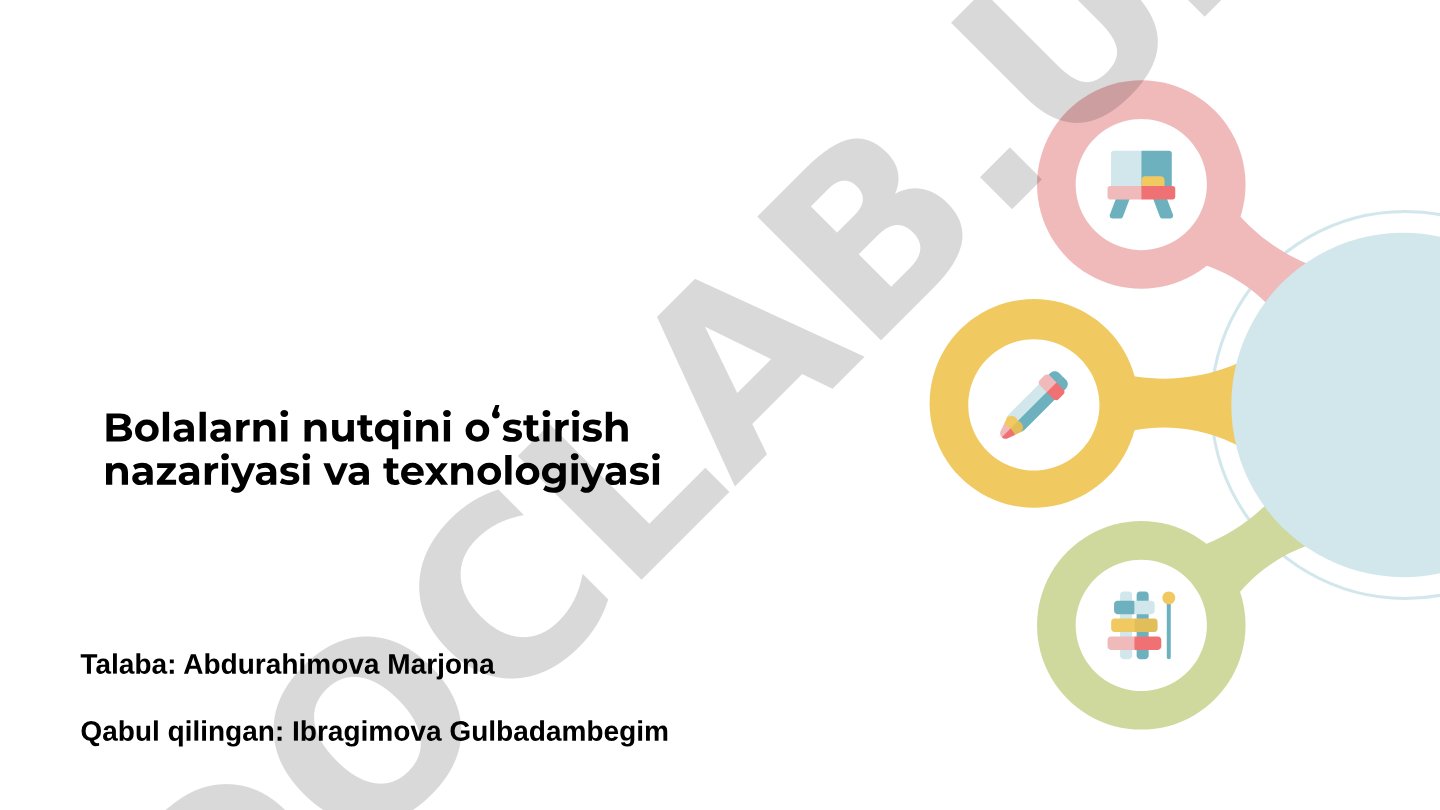 Bolalarni nutqini oʻstirish nazariyasi va texnologiyasi