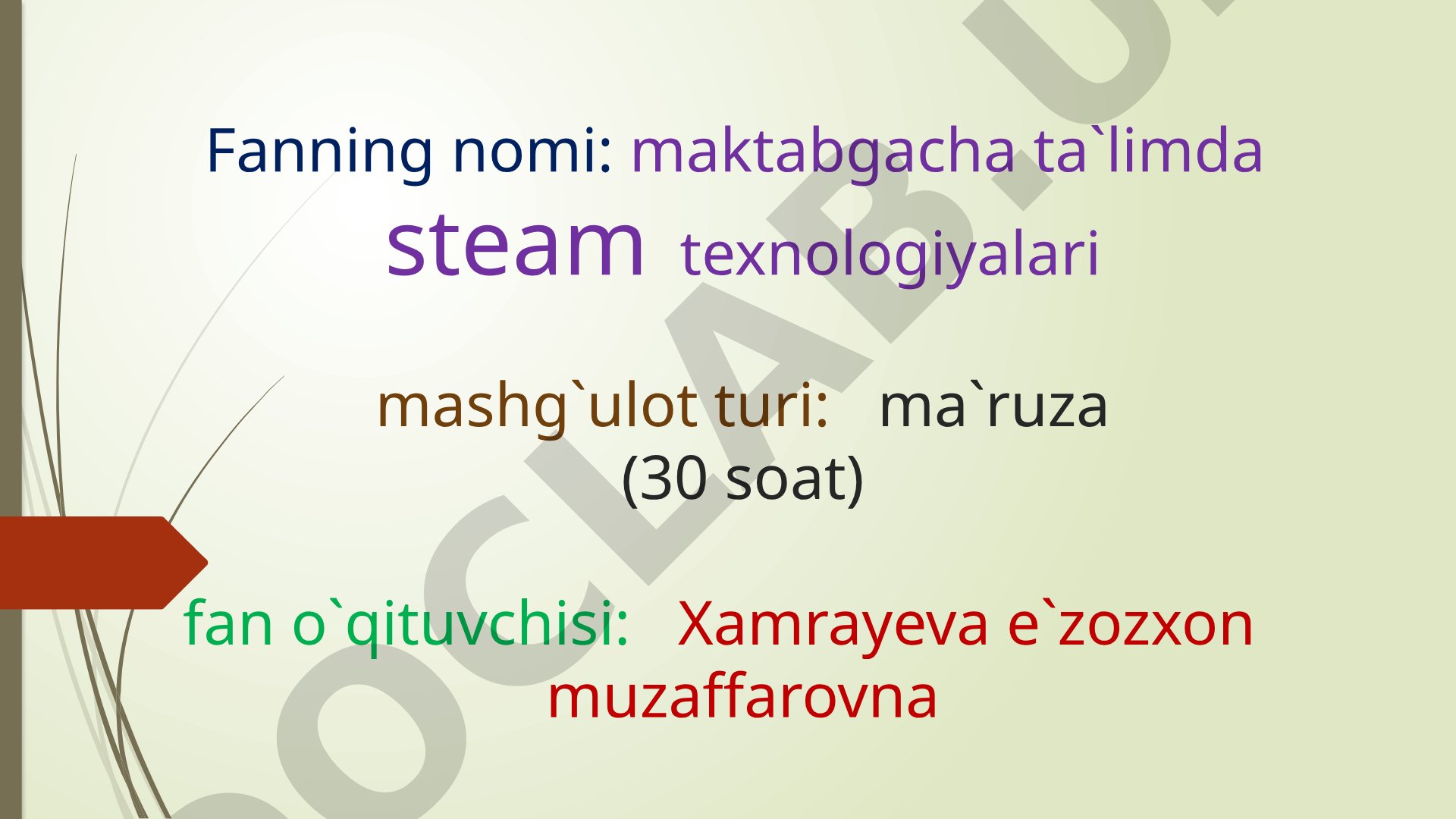 Maktabgacha ta’limda STEAM ta’lim texnologiyasi