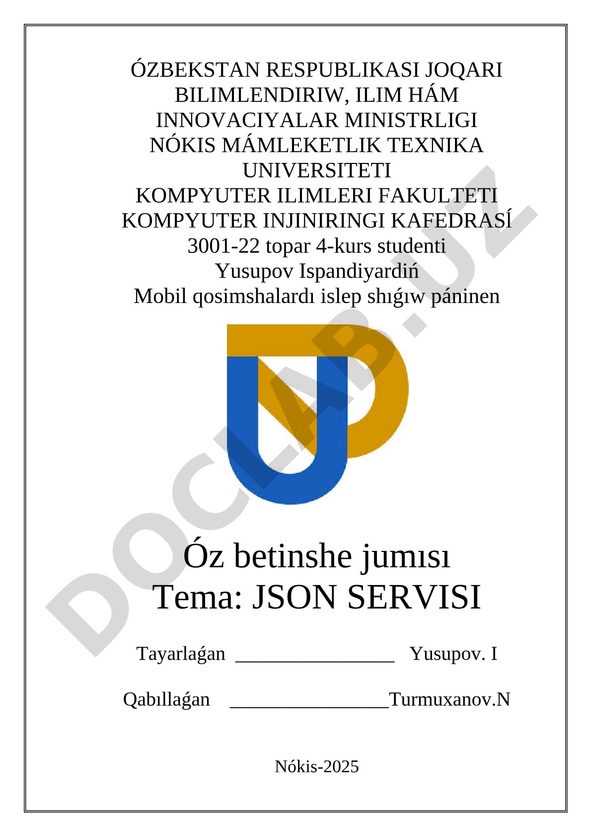 JSON SERVISI