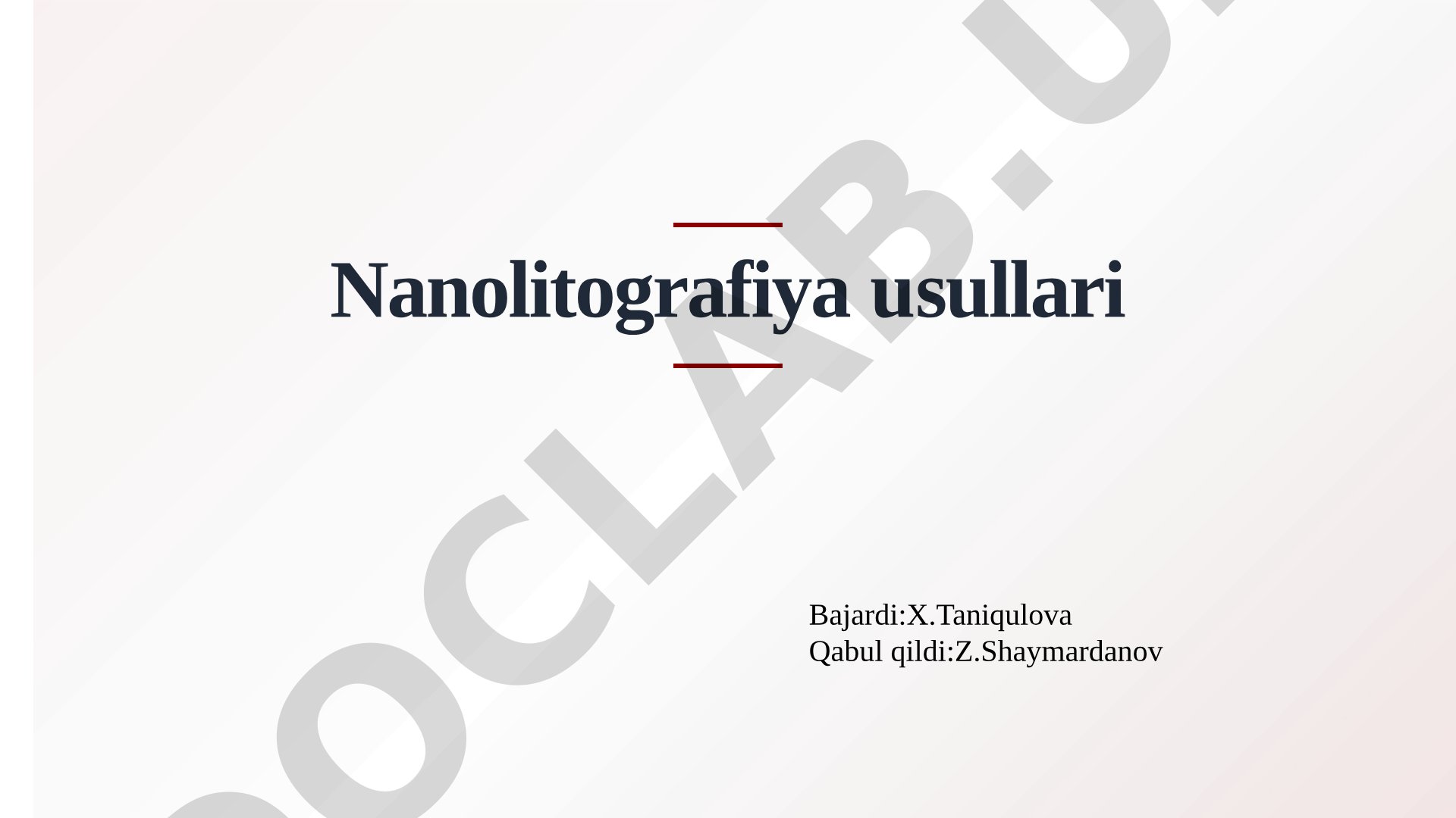 Nanolitografiya usullari
