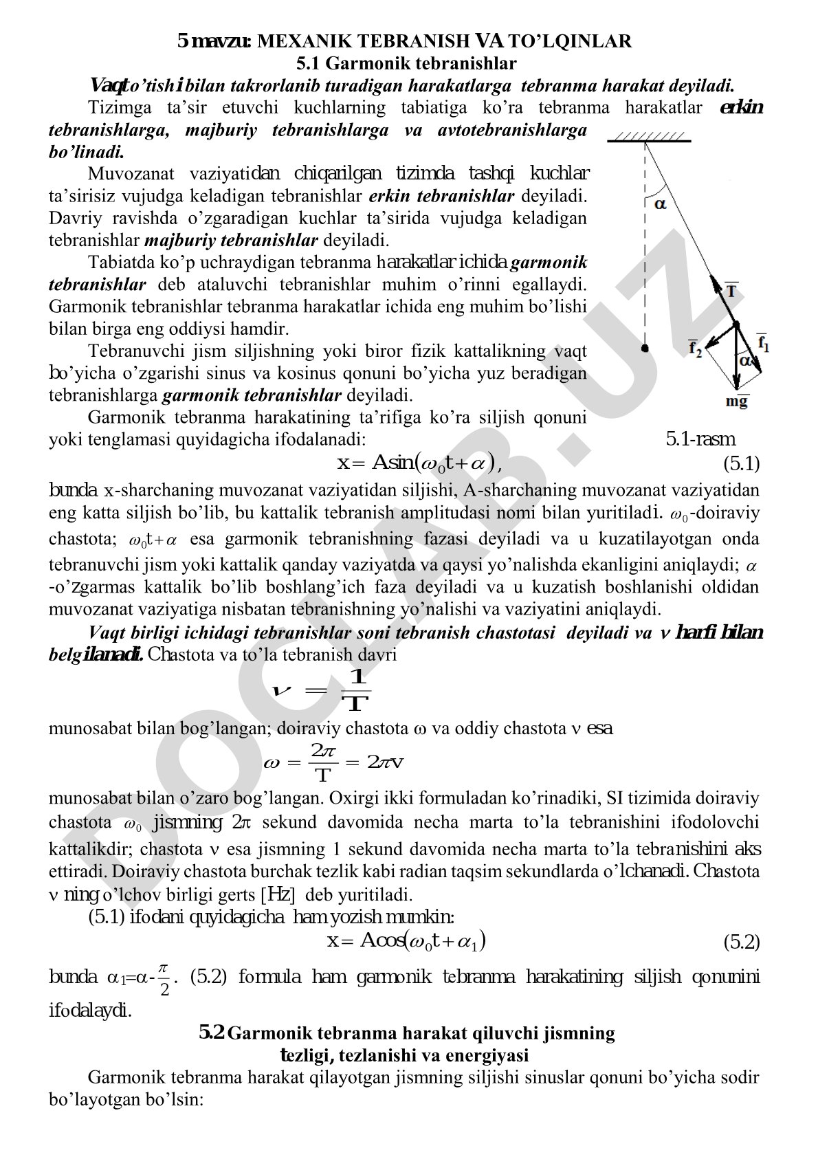 Mexanik tebranish va to'lqinlar
