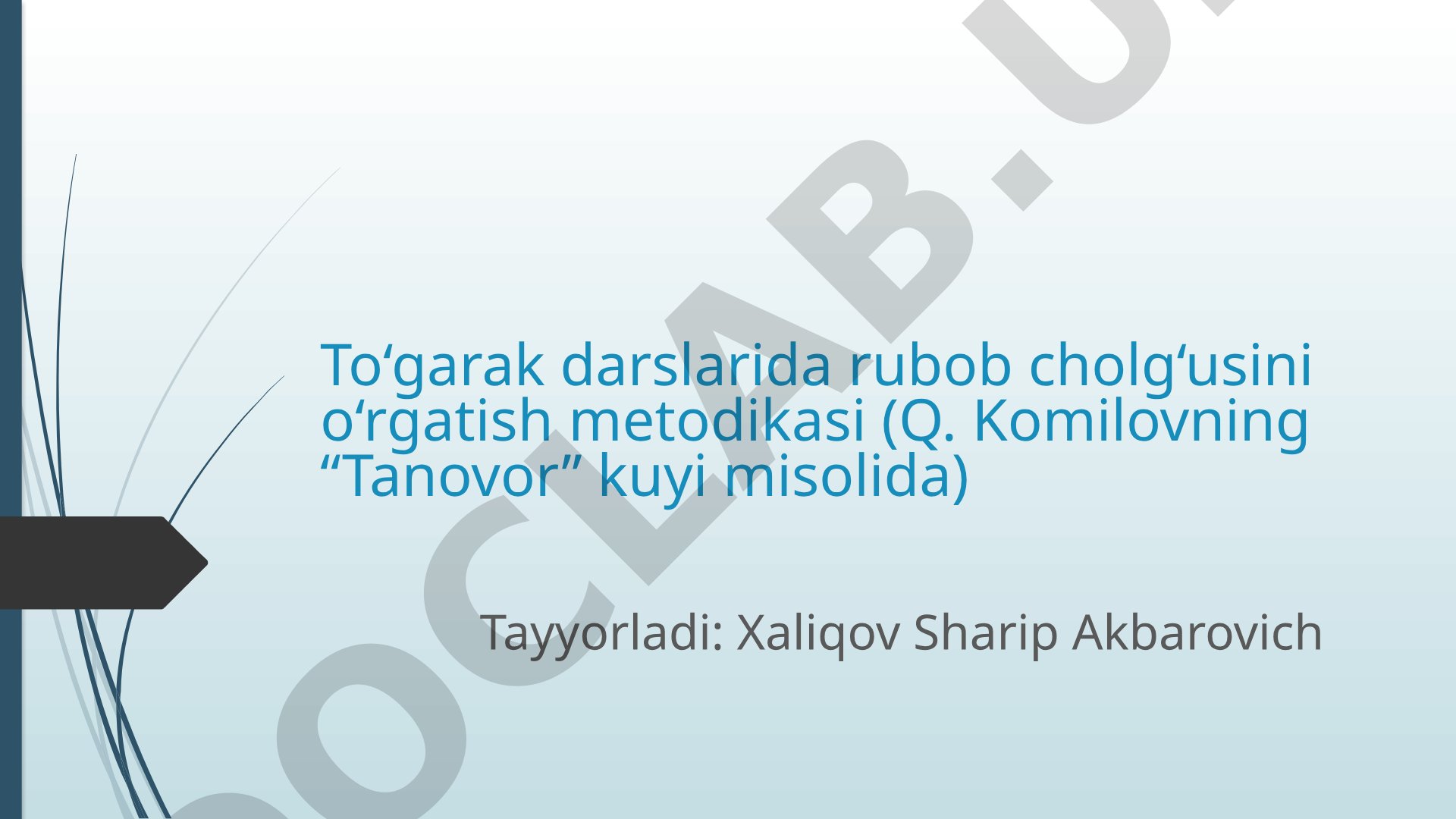 To‘garak darslarida rubob cholg‘usini o‘rgatish metodikasi