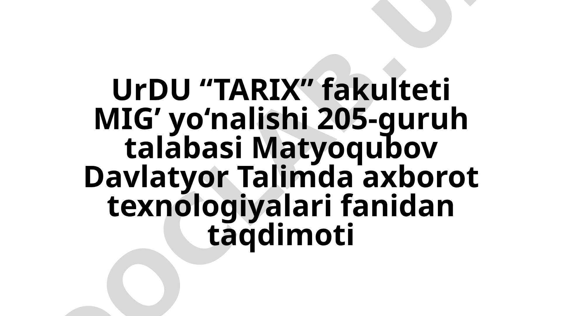 Excel elektron jadvallar bilan ishlash
