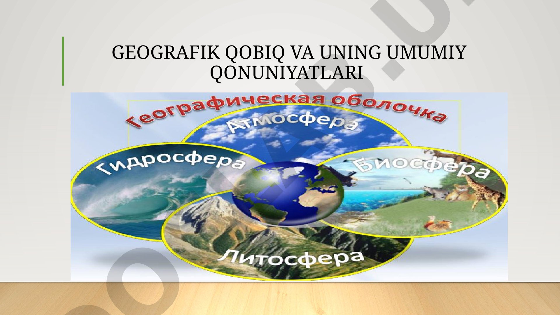 Geografik qobiq va uning umumiy qonuniyatlari