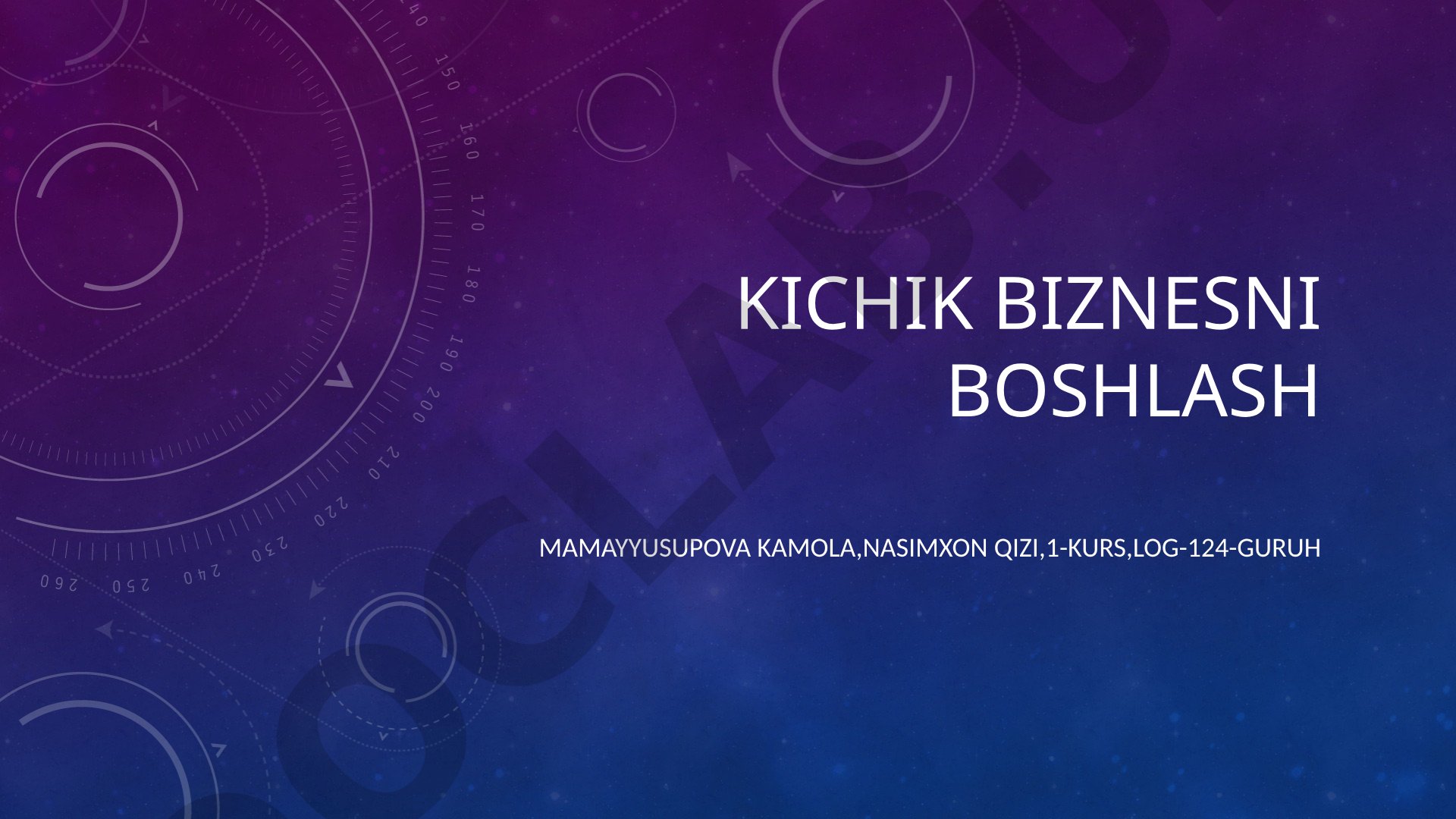 Kichik biznesni boshlash