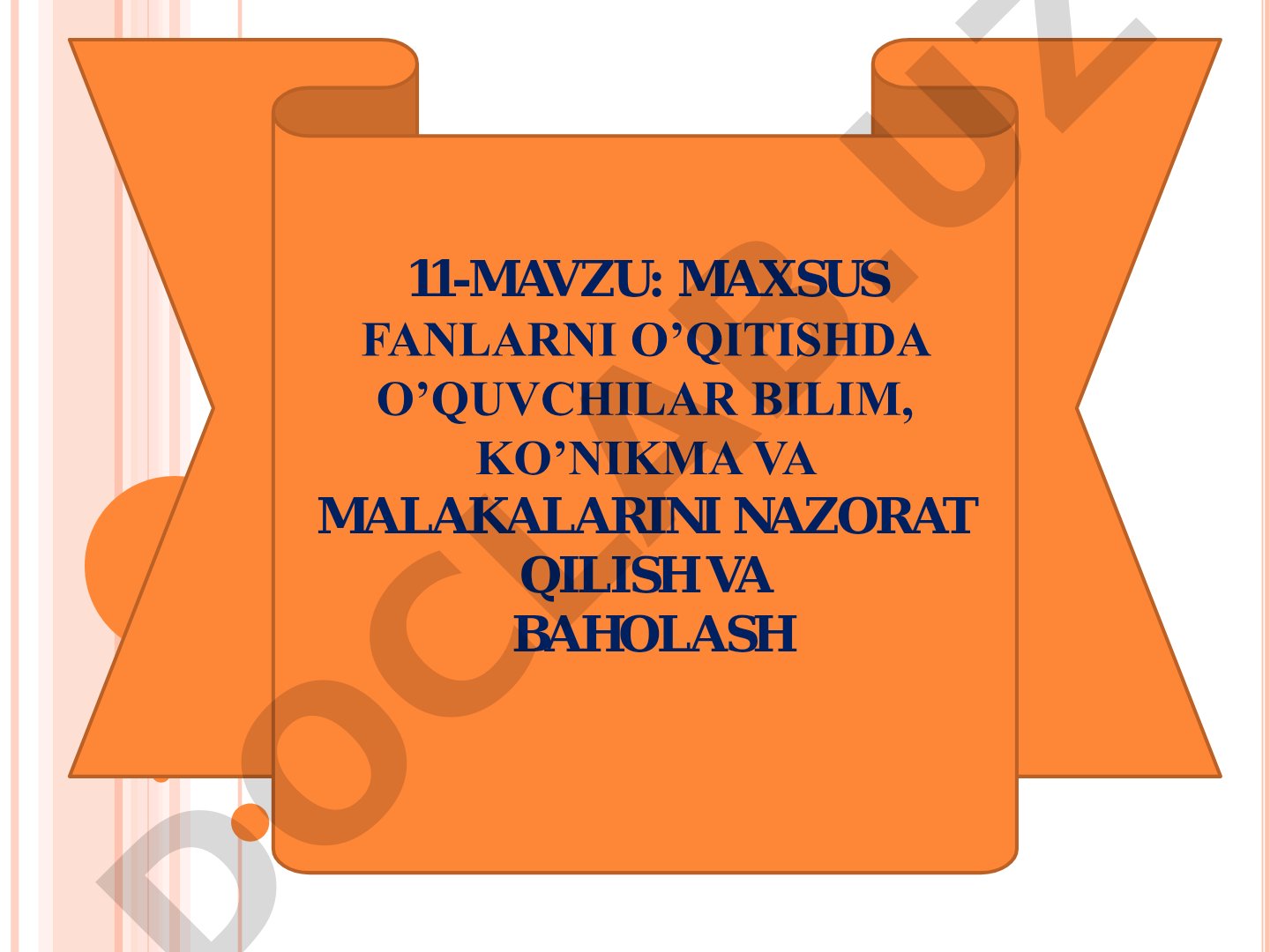 Maxsus fanlarni o'qitishda o'quvchilar bilim, ko'nikma va malakalarini nazorat qilish va baholash