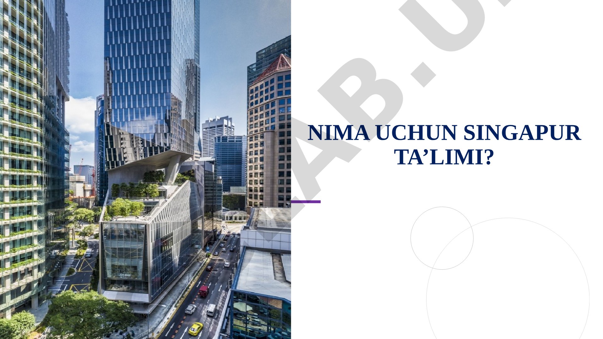 Singapur ta'lim tizimi va mamlakat xususiyatlari