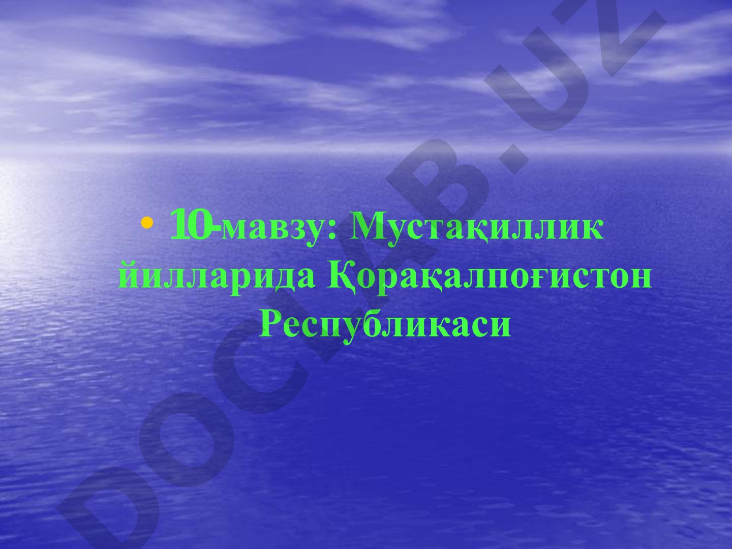 Мустақиллик йилларида Қорақалпоғистон Республикаси