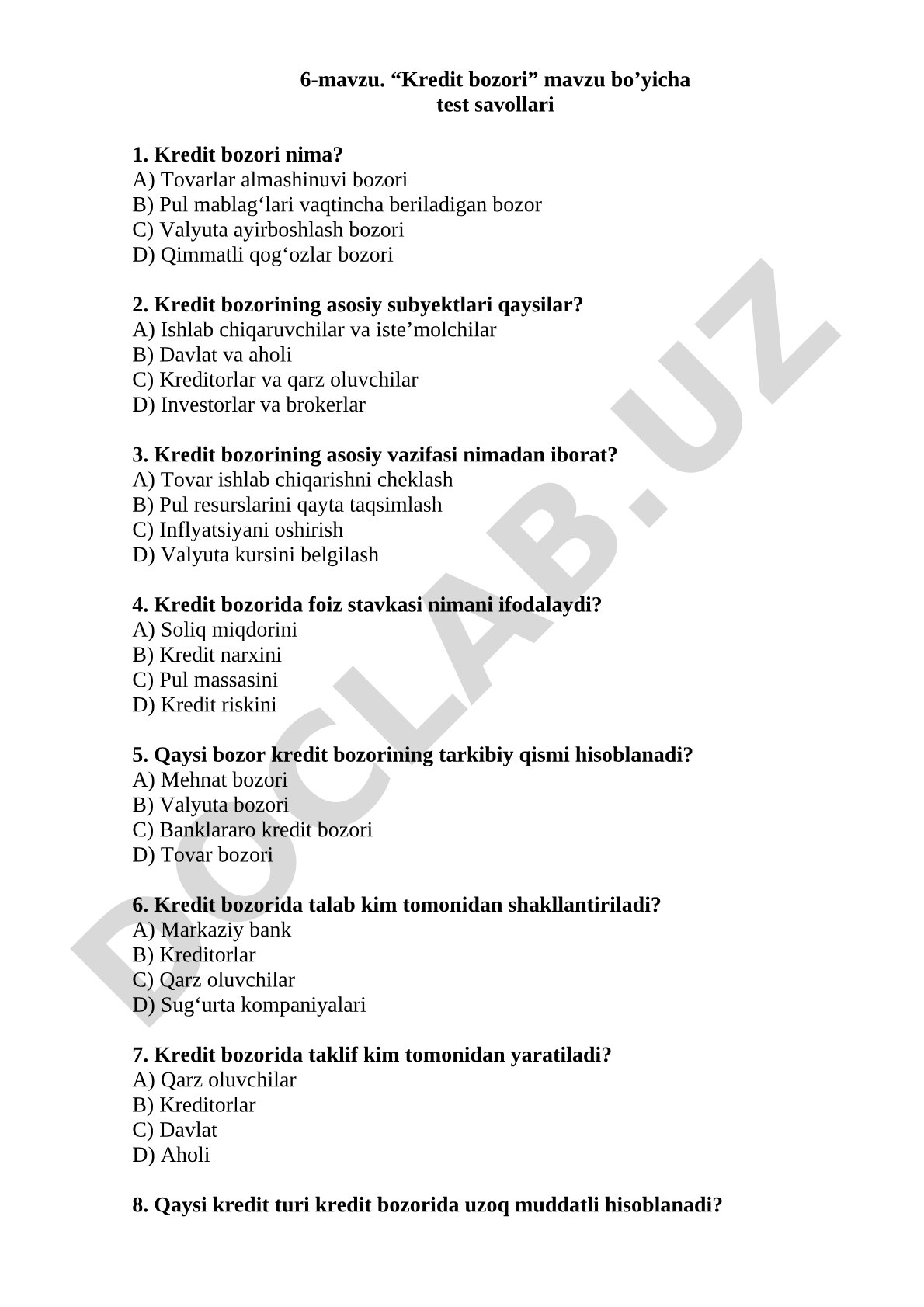 Kredit bozori