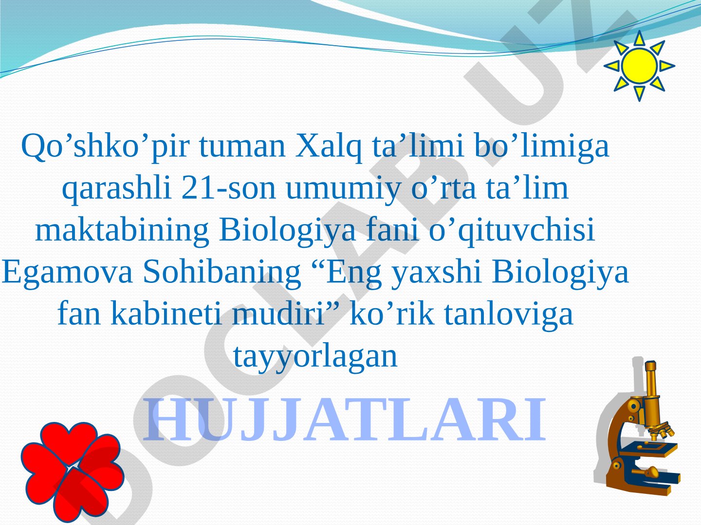 Eng yaxshi Biologiya fan kabineti mudiri