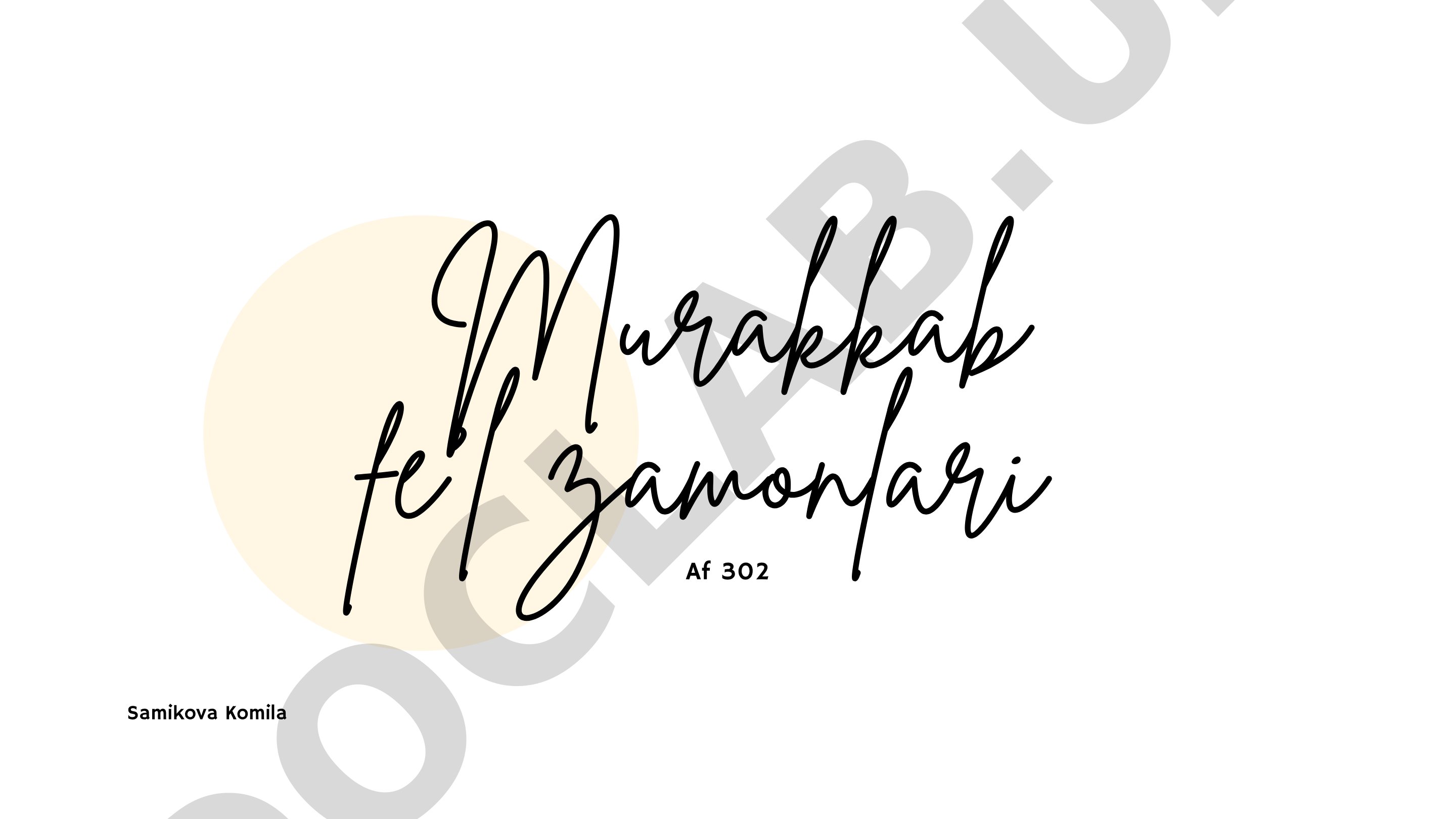 Murakkab fe'l zamonlari