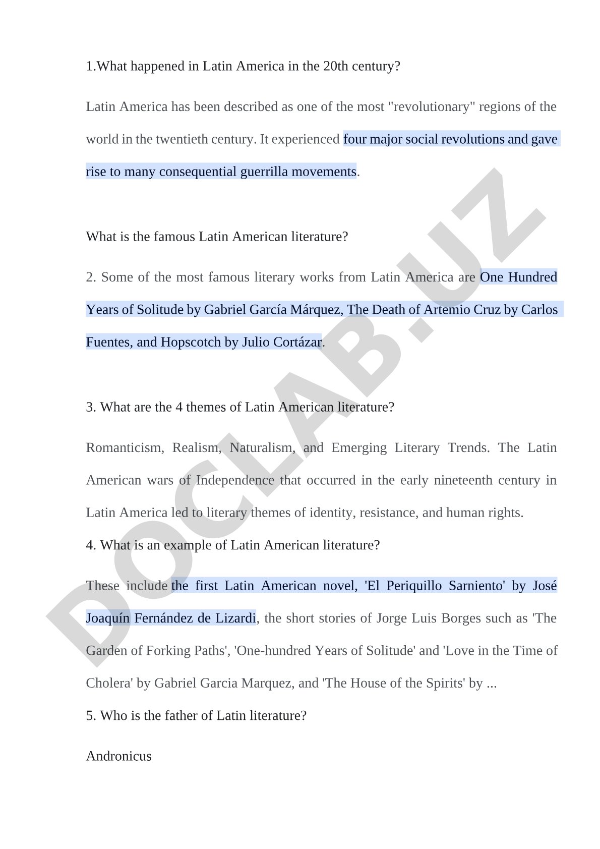 Latin American literature history and themes