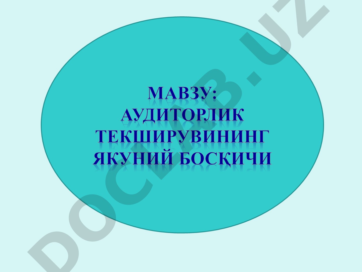 Аудиторлик текширувлар натижаларини умумлаштириш ва баҳолаш