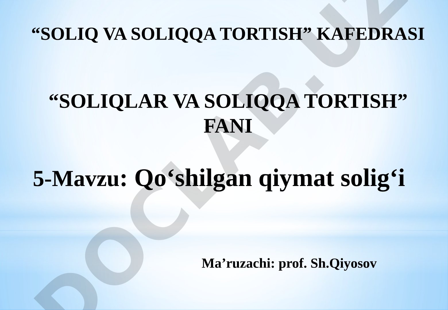 Qo‘shilgan qiymat solig‘i