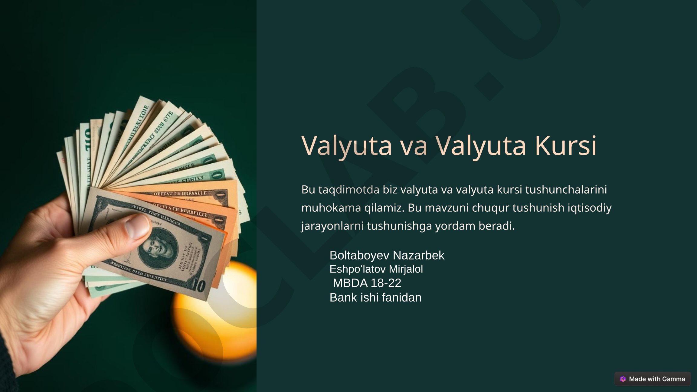 Valyuta va Valyuta Kursi