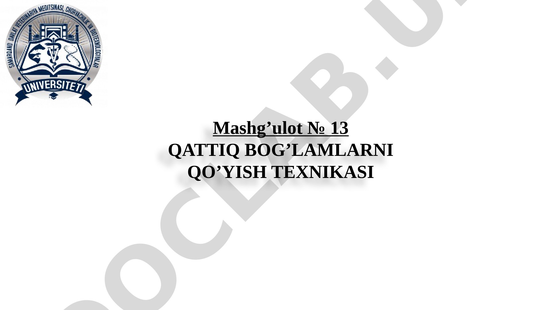 Qattiq bog'lamlarni qo'yish texnikasi