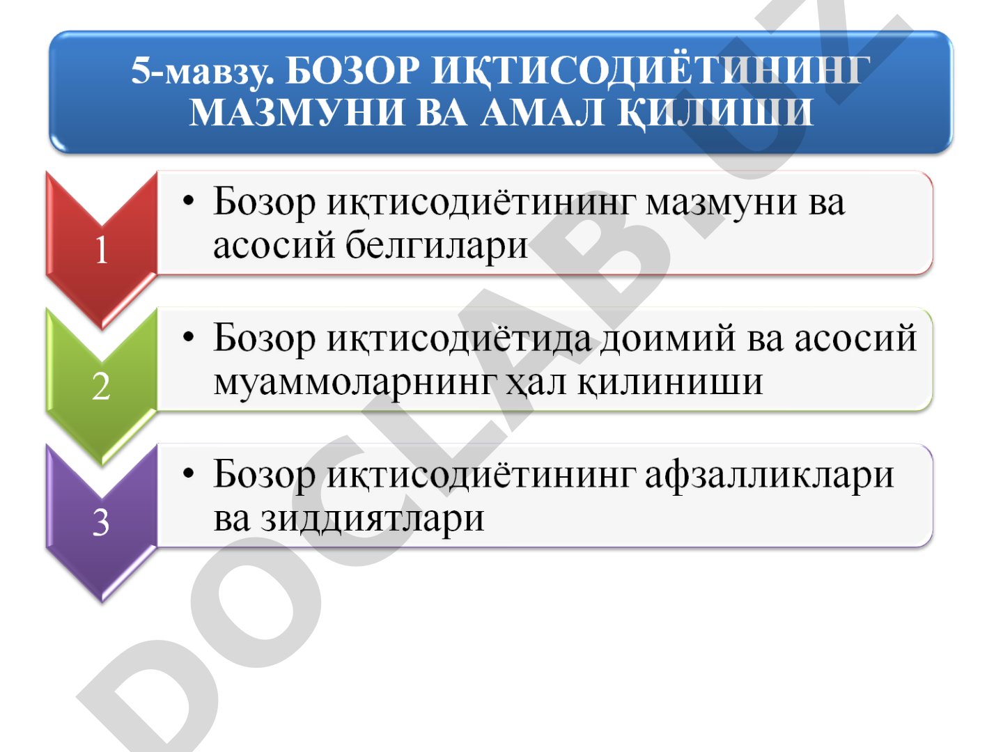 Zamonaviy bozor xo'jaligi modellari