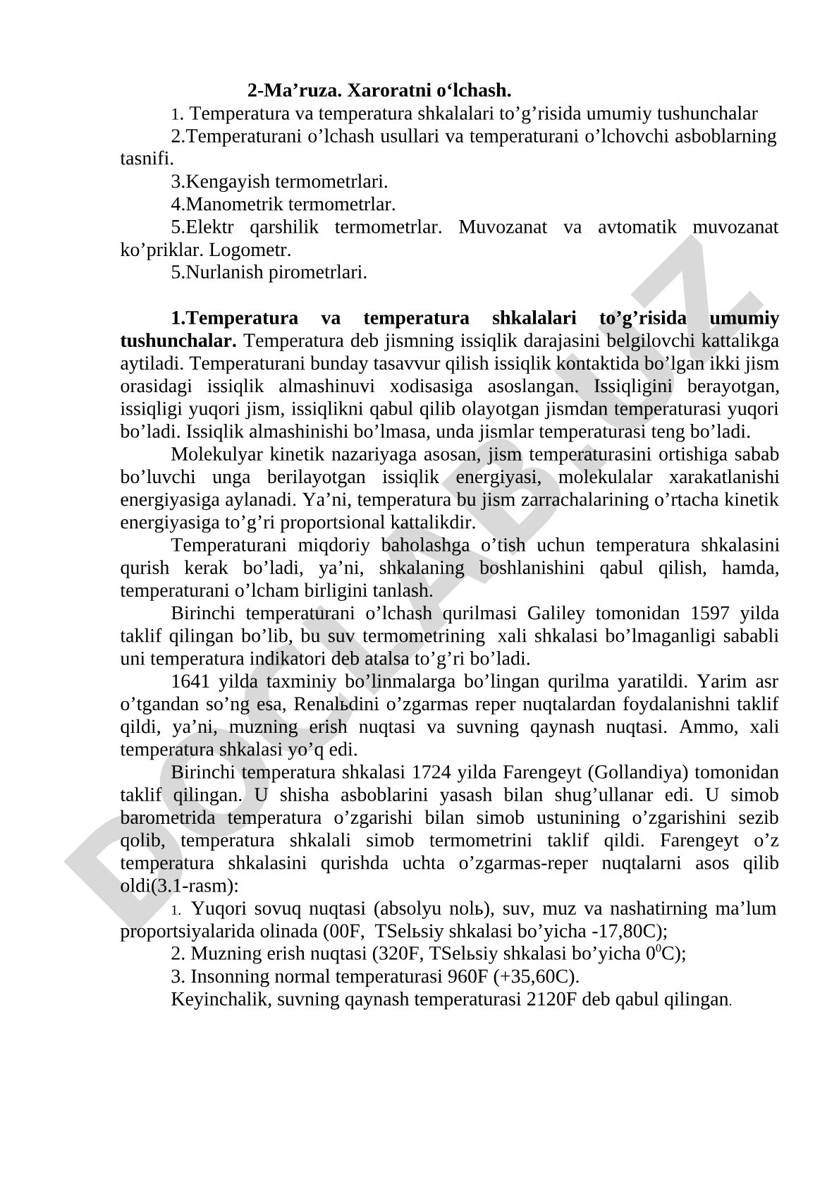 Xaroratni o'lchash